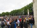 Tourist Crowd to see Royal Parade at Buckingham Palace, London