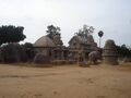 Fiverathas.Draupadi-Arjuna-Dharmaraja-Bheema-Nakula Shadeva Rathas, Mahabalipuram