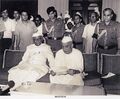 Ch. Charan Singh reading letter given to him by Pesident N Sanjeeva Reddy to form government, 20.7.1979