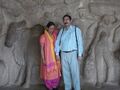 Laxman Burdak & Gomati Burdak in Krishna Mandapam, Mahabalipuram