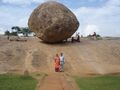 Laxman Burdak & Gomati Burdak at Krishna's Butter Ball, Mahabalipuram