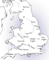 Great Britain around 800 AD showing the East Angles