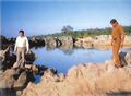 Author Laxman Burdak at Kotri River, Abujhmar, Bastar, Chhattisgarh with Range Officer RP Tewari