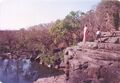 Author (Laxman Burdak) at Pandav Falls Panna on 21.4.91.