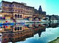 Keshi Ghat, Vrindavan...Built by Maharaja Surajmal for his wife Maharani Laxmi Devi. It is one of the best architectural religious Ghats of India. It is very beautiful and well developed. केशी घाट वृंदावन। इसे भरतपुर के महाराजा सूरजमल जी ने अपनी पत्नी महारानी लक्ष्मी देवी जी के लिए बनवाया था। यह भारतवर्ष के सबसे सुंदर धार्मिक घाटों में से एक है। यह भारतीय निर्माण कला और भक्ति का एक बेहतरीन नमूना है।