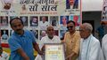 Girdhari Lal Kulhari received honour for Smt Anju Nehra, Laxman Mahla, Jasbir Singh Malik, Ramnath Kaswan at Gramin Kisan Chhatrawas Ratangarh on 31.8.2017