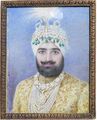 This portrait of last ruling His Highness Maharaja Pratap Singh of Nabha, was drawn by an unknown painter in the year of 1942. The specific diamond necklace signifies occasion of coronation.