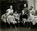 H.H.Maharajah Duleep Singh Bhatti of Lahore along with HRH.The Prince of Wales, (sitting, centre) with standing l-r, Lord Frederick Fitzroy, Prince Edward of Saxe Weimar, Earl of Leicester. Sitting l-r, Captain Ellis