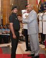 Mukesh Kumar Budania Receiving Sharya Chakra From President of India