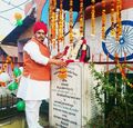 Raja Bahadur Garud Dhawaj Singh of Mursan paying his homage to 'Aryan Peshwa' Raja Mahendra Pratap Singh of Hathras. Raja Mahendra Singh was born as the youngest son of Raja Bahadur Ghanshyam Singh of Mursan and later adopted by Raja Hari Narain Singh of Hathras. Source - Jat Kshatriya Culture