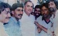 Rajiv Gandhi in Harsawa, Sanjay Singh Nehra seen on left and Vidyadhar Nehra in right