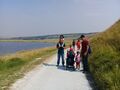 Family group on Foot-track at Seven Sisters East Sussex, England