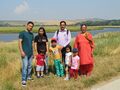 Family group on Foot-track at Seven Sisters East Sussex, England