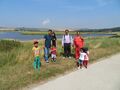 Family group on Foot-track at Seven Sisters East Sussex, England