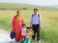 Gomati Burdak, Khushi, Shaurya, Laxman Burdak on Foot-track at Seven Sisters East Sussex, England