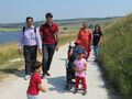 Family group on Foot-track at Seven Sisters East Sussex, England