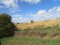 Fields after harvesting in England around Stonehenge