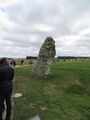 Stonehenge Heel Stone, a single large block of sarsen stone standing within the Avenue outside the entrance of the Stonehenge earthwork in Wiltshire, England.