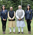 Tashi and Nungshi Malik with pm modi